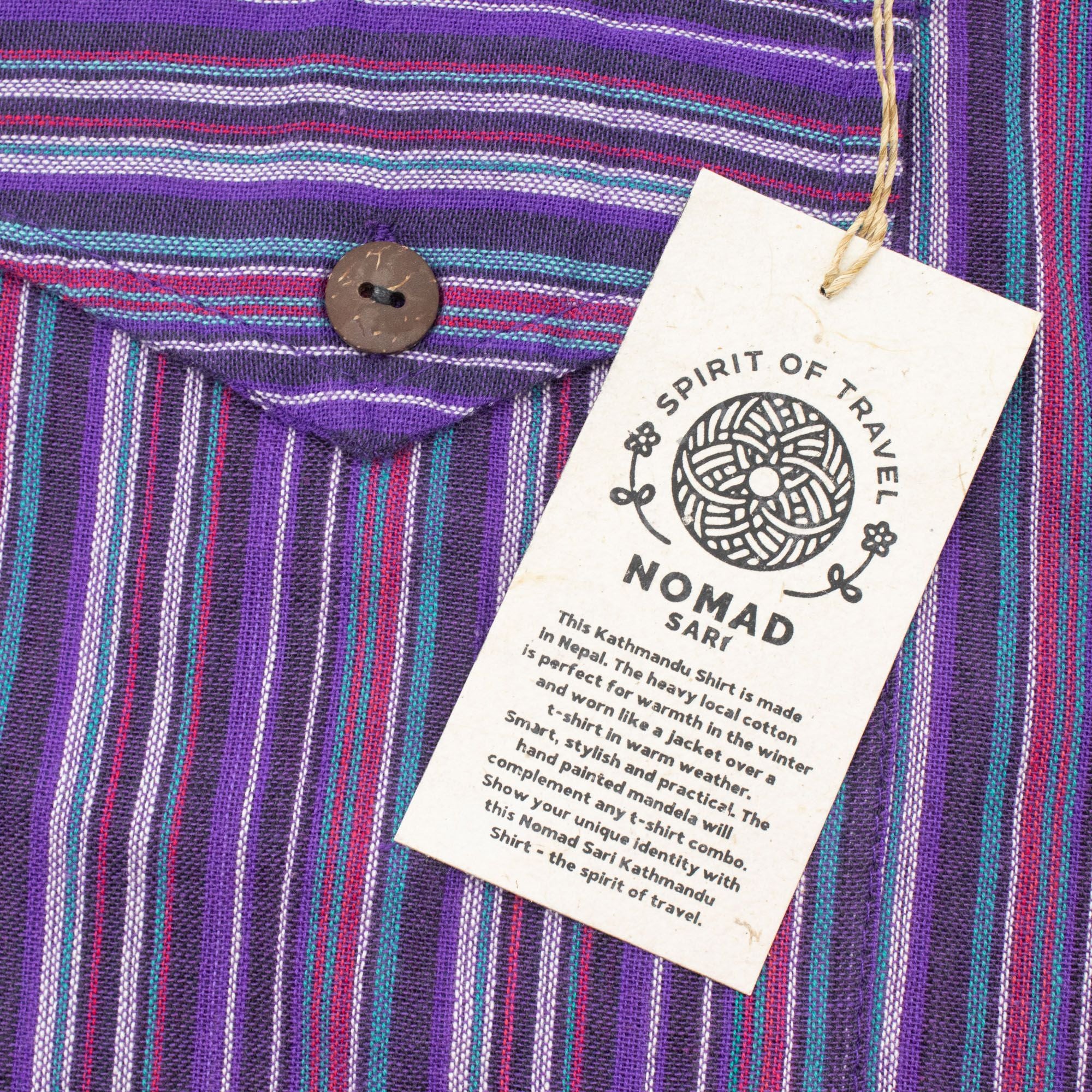 Camisa Nomad Sari Grandad - Preta e Roxa - Tamanho XL