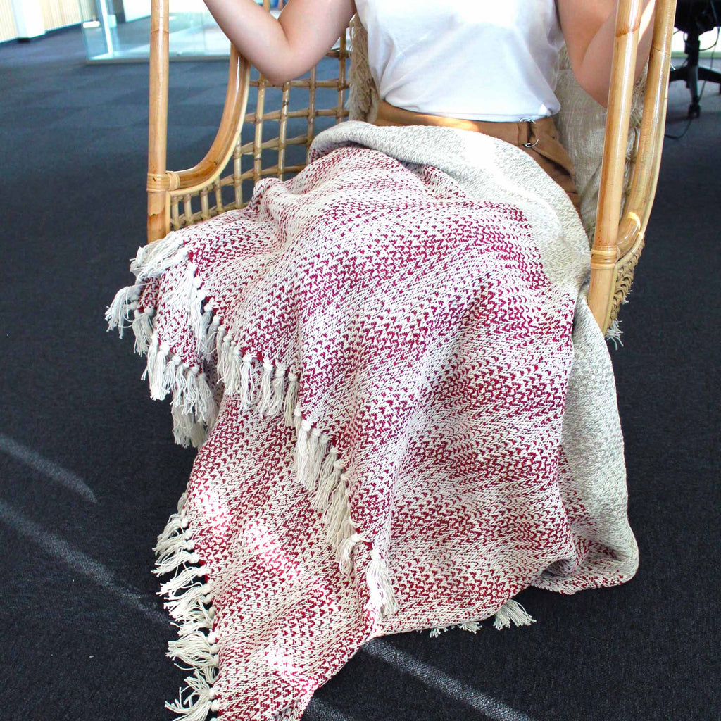 Mantas boho de confort - Ruby a dos tonos
