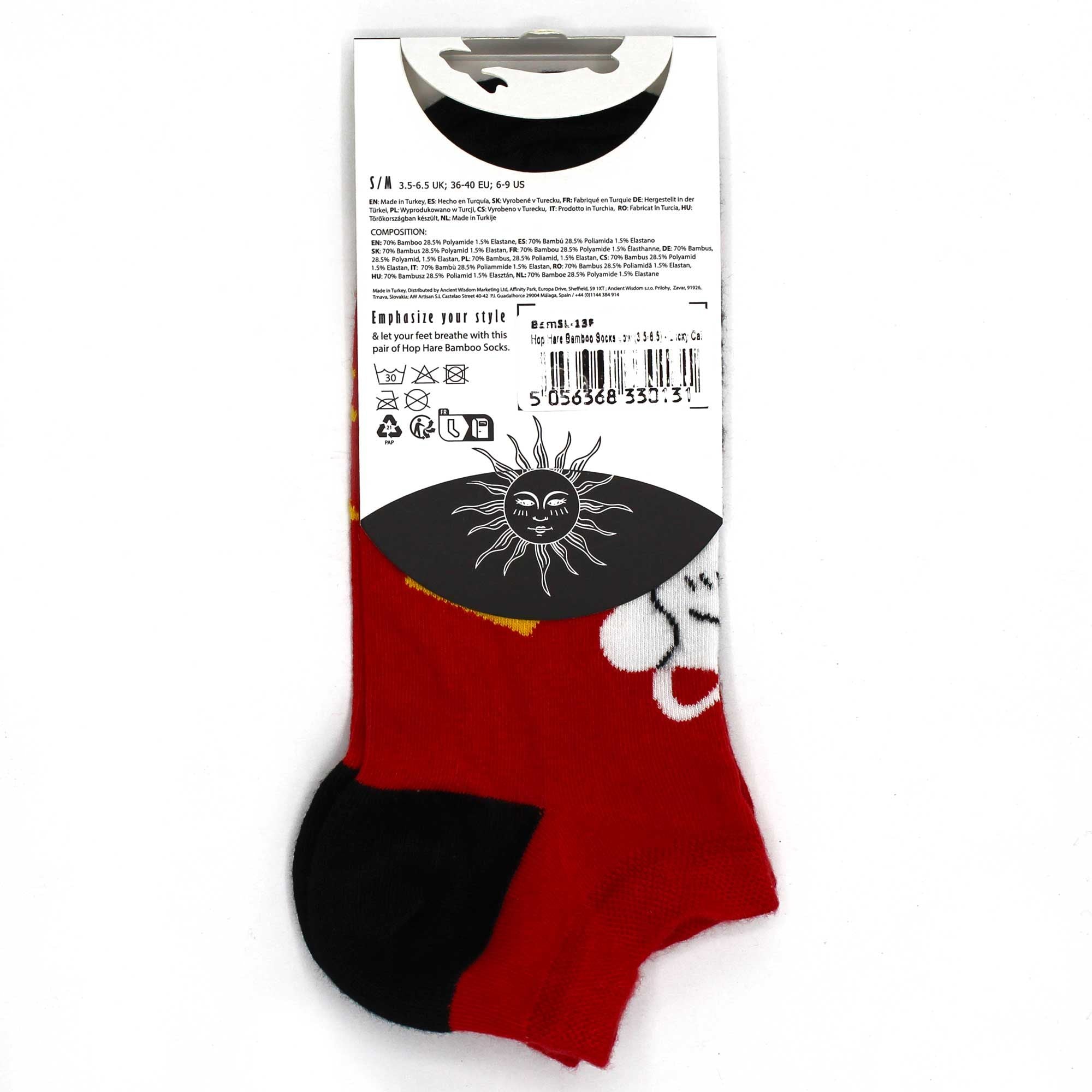 Meias de cano baixo Hop Hare Bamboo, tamanho S/M (36-40) - Lucky Cat