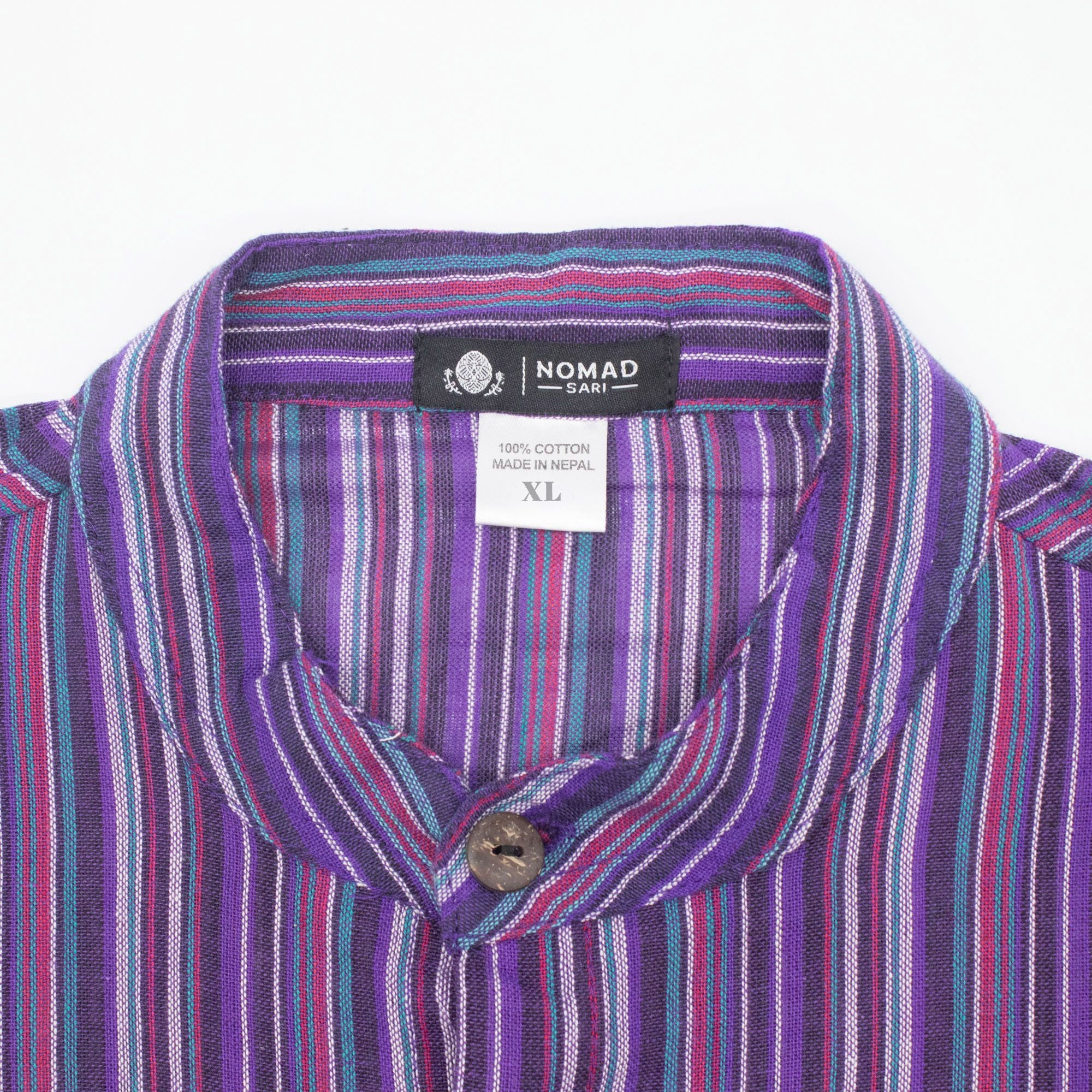 Camisa Nomad Sari Grandad - Preta e Roxa - Tamanho XL