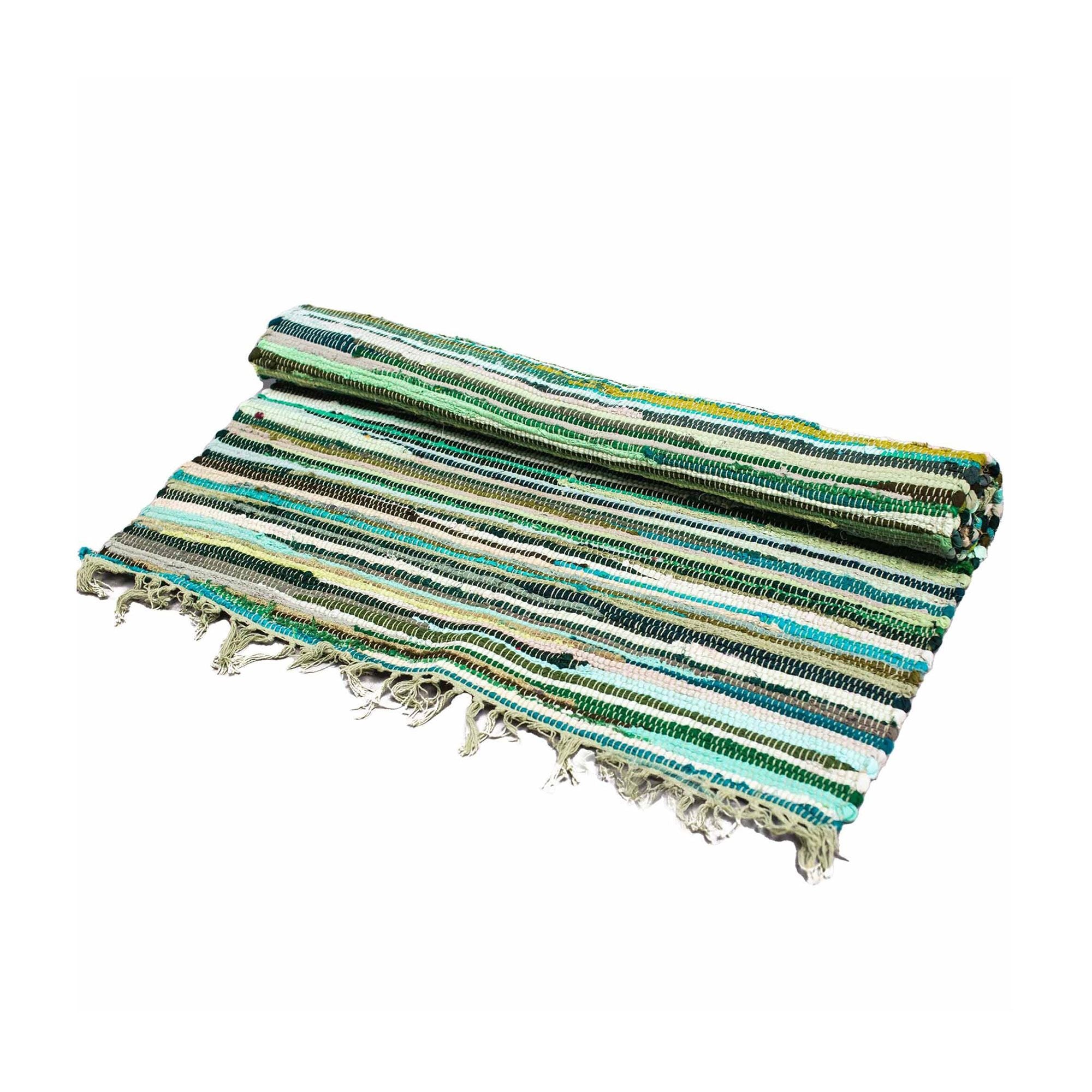 Tapete pequeno de retalhos - 50x90cm - qualidade premium - tons de verde natural