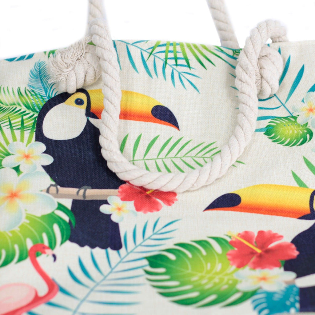 Mochila shopper con asa de cuerda - tucán tropical