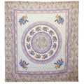 Tapiz / Colgante - Mandala Elefante - Turquesa/Azul sobre Crema