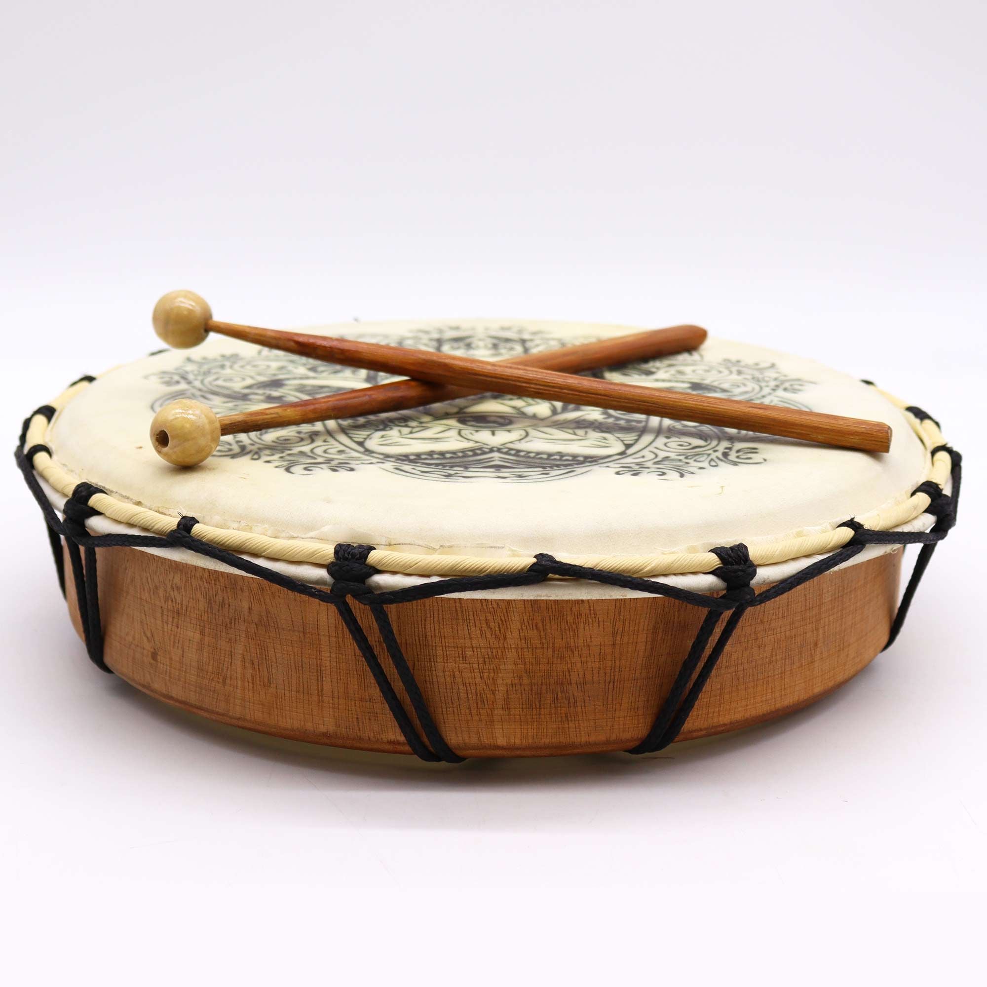 Tambor chamánico Hamsa con baqueta - 30cm