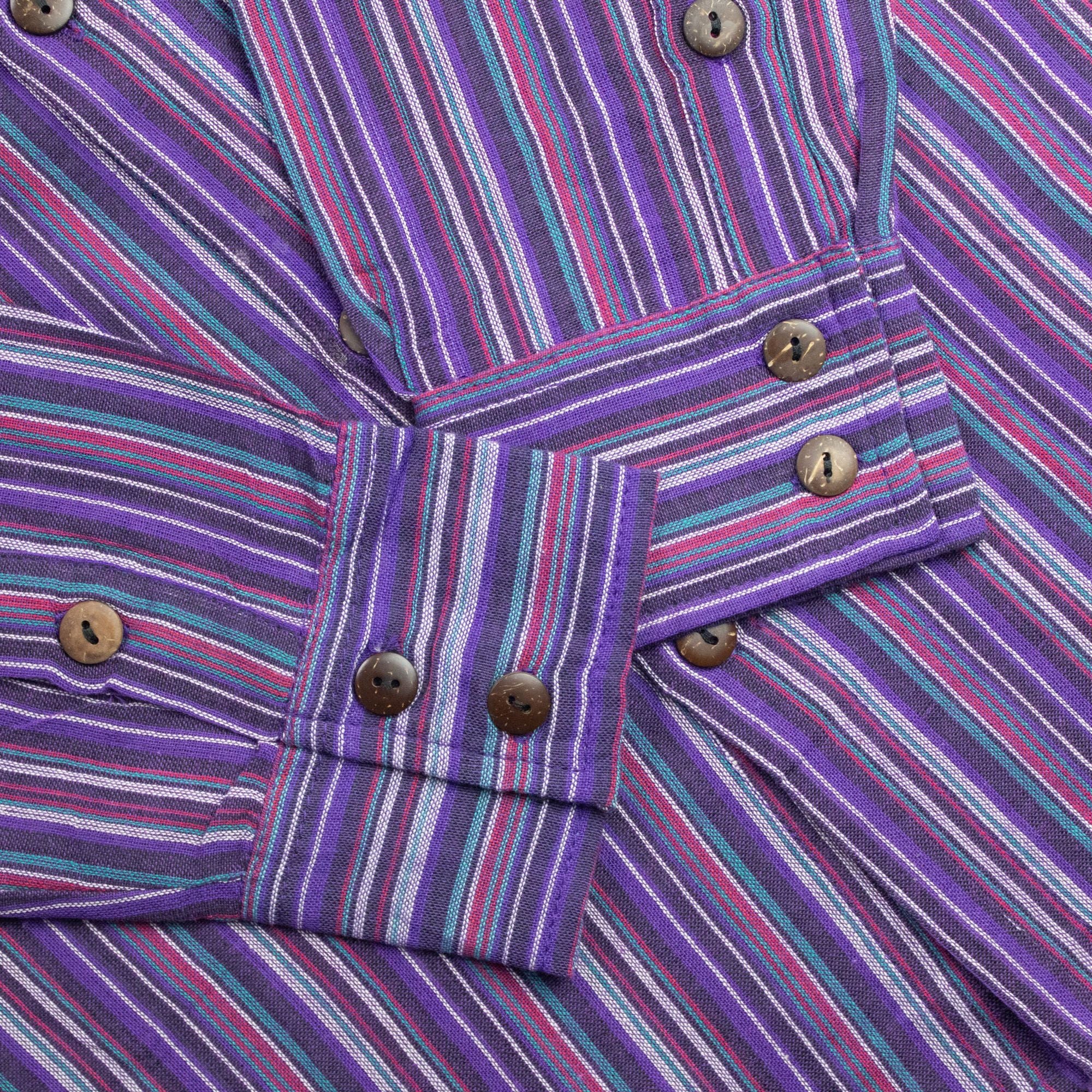 Camisa Nomad Sari Grandad - Preta e Roxa - Tamanho XL
