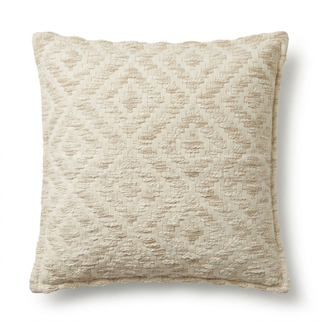 Capa de almofada clássica - Geo neutro creme - 45x45 cm