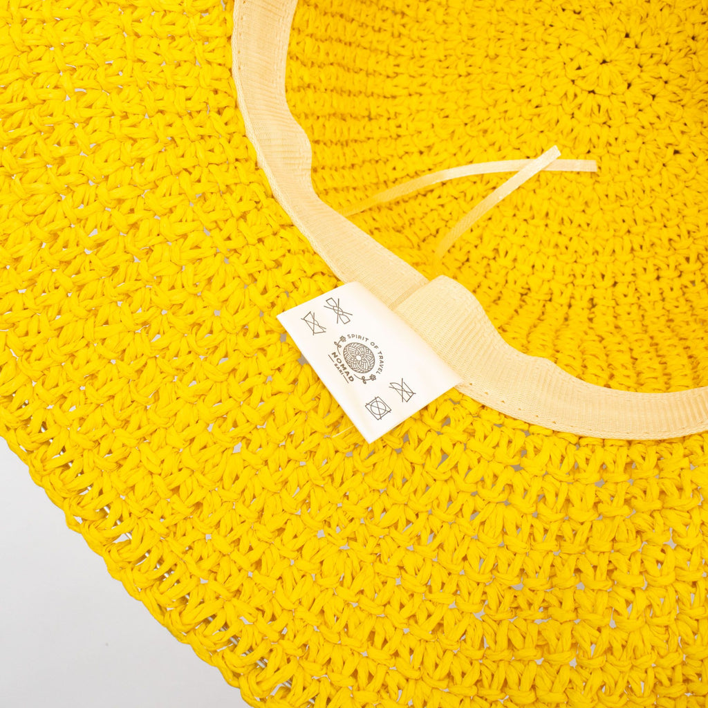 Nomad Sari Sombrero de Paja de Ala Ancha para Sol - Amarillo