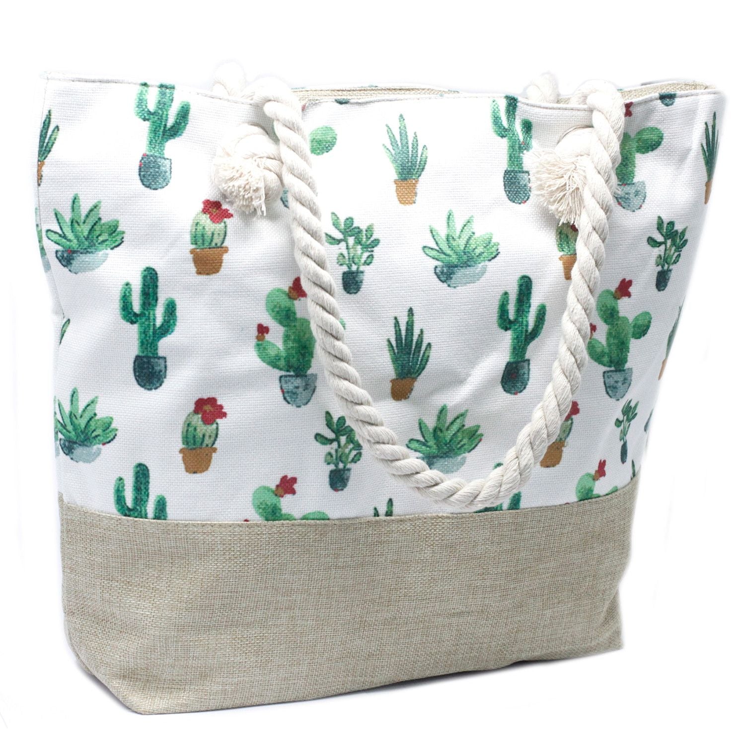 Shopper-Tasche mit Seilgriff – Mini-Kaktus