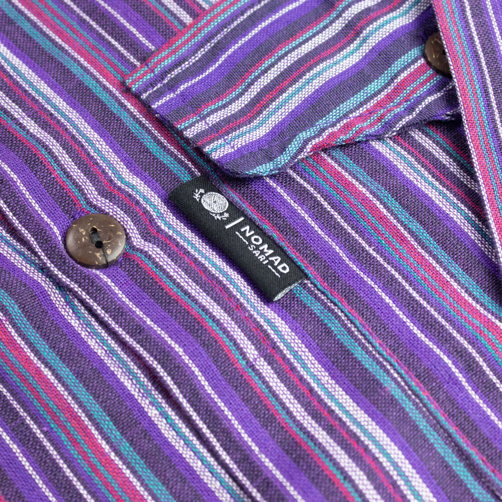 Camisa Nomad Sari Grandad - Preta e Roxa - Tamanho XL