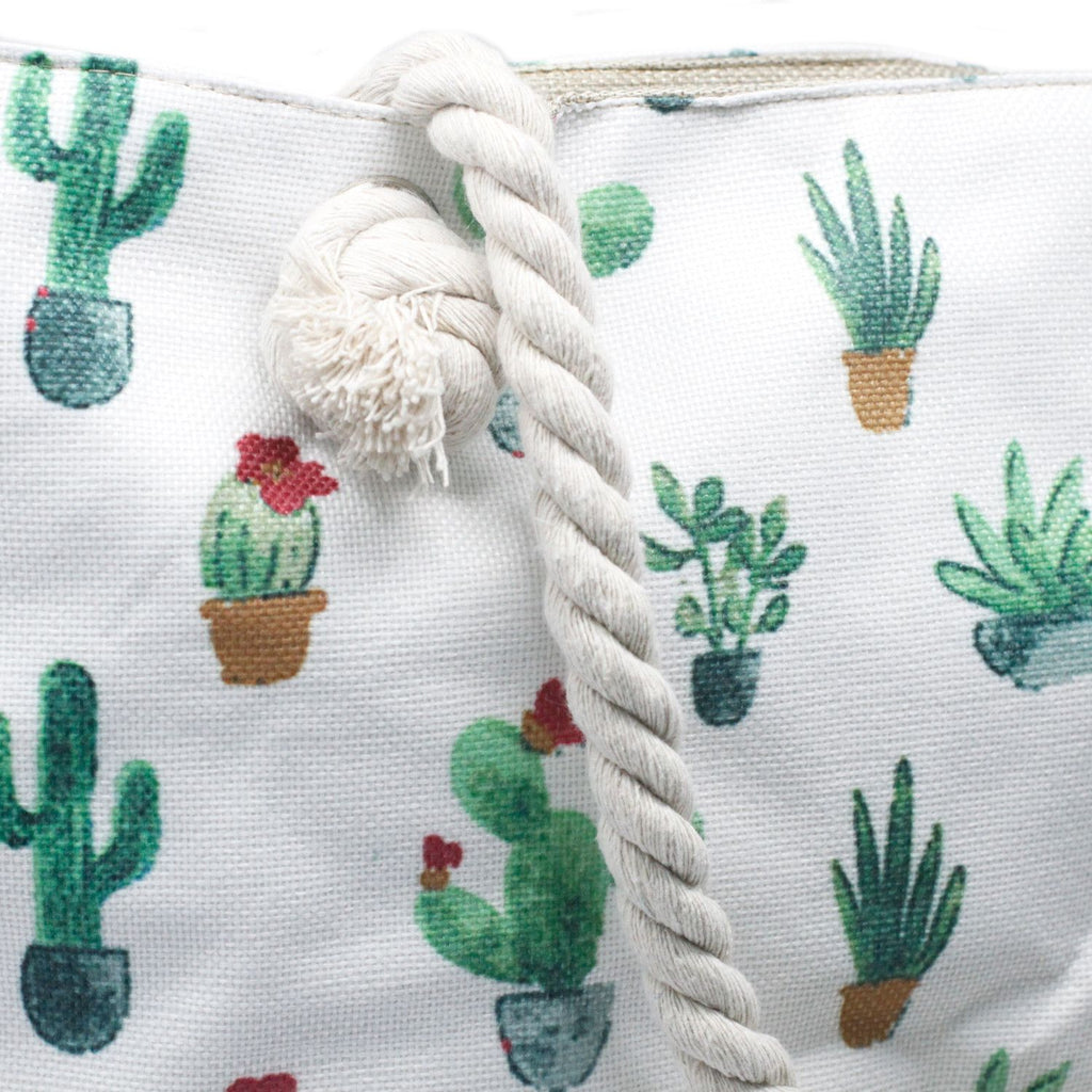 Shopper-Tasche mit Seilgriff – Mini-Kaktus