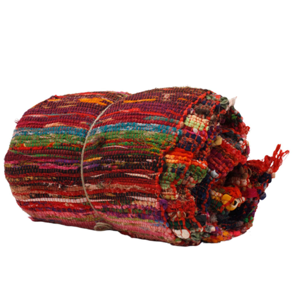 Alfombra de lujo de retales, 150 x 90 cm - Rojo
