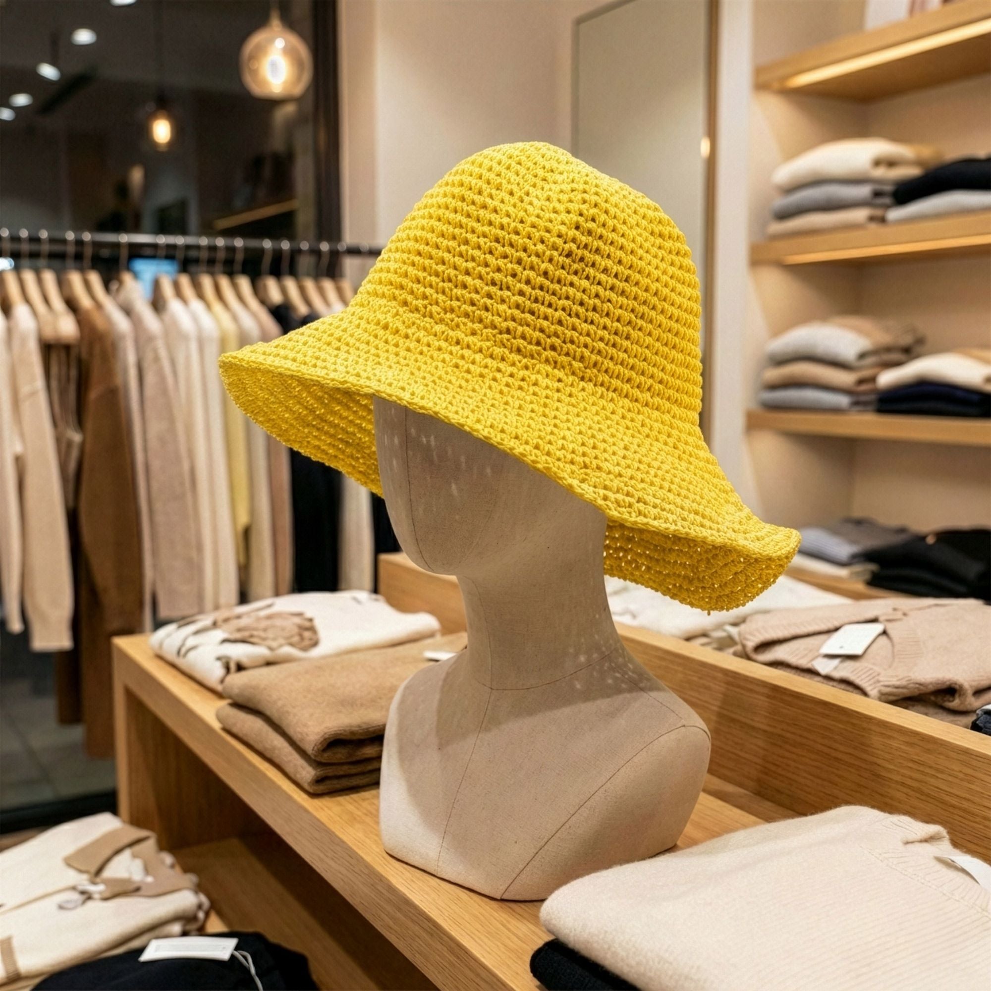 Nomad Sari Sombrero de Paja de Ala Ancha para Sol - Amarillo