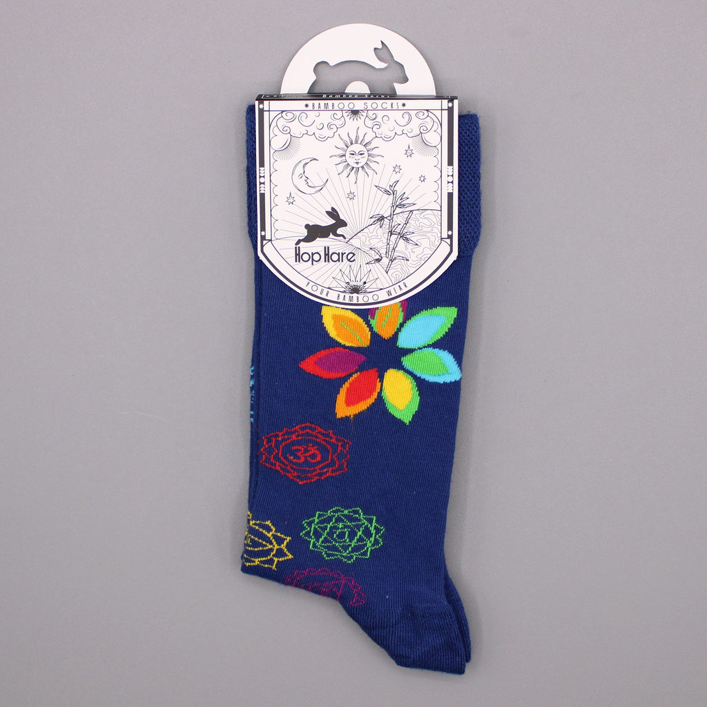 Meias de bambu Hop Hare (P/M) - Chakra Arco-Íris
