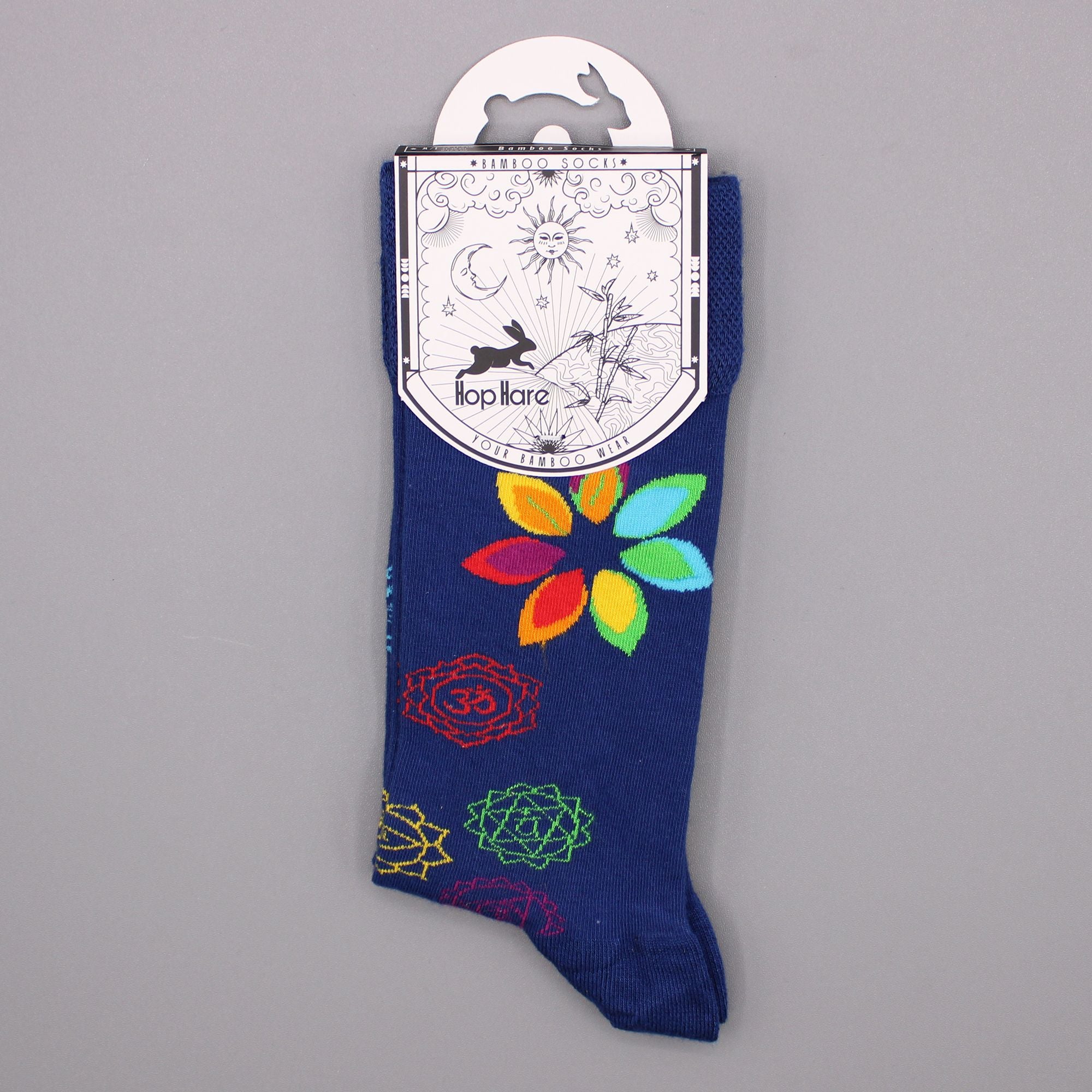 Meias de bambu Hop Hare (P/M) - Chakra Arco-Íris