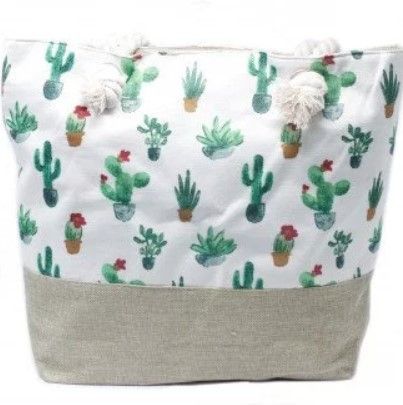 Shopper-Tasche mit Seilgriff – Mini-Kaktus