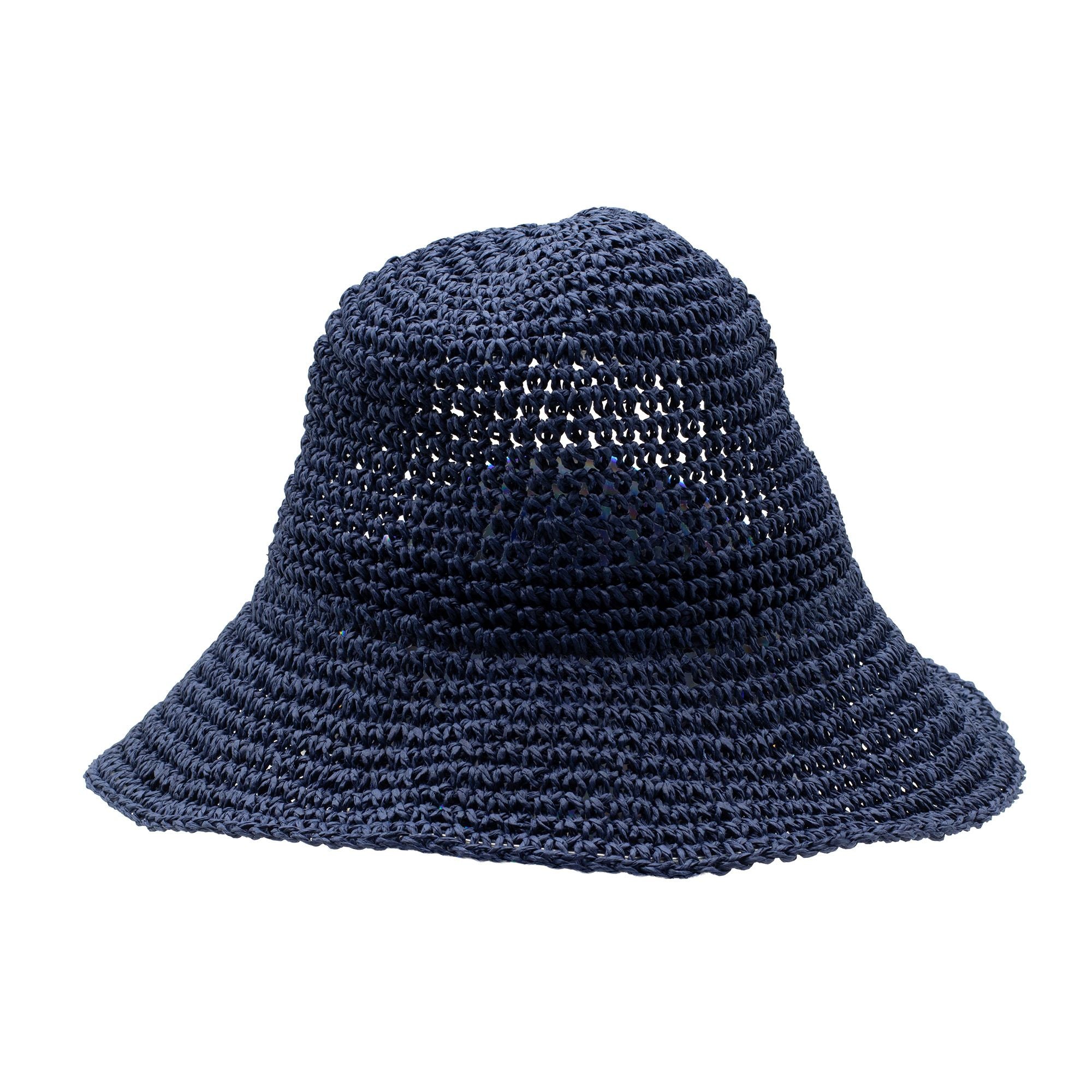 Chapéu de sol de palha Nomad Sari com aba macia - Azul-marinho