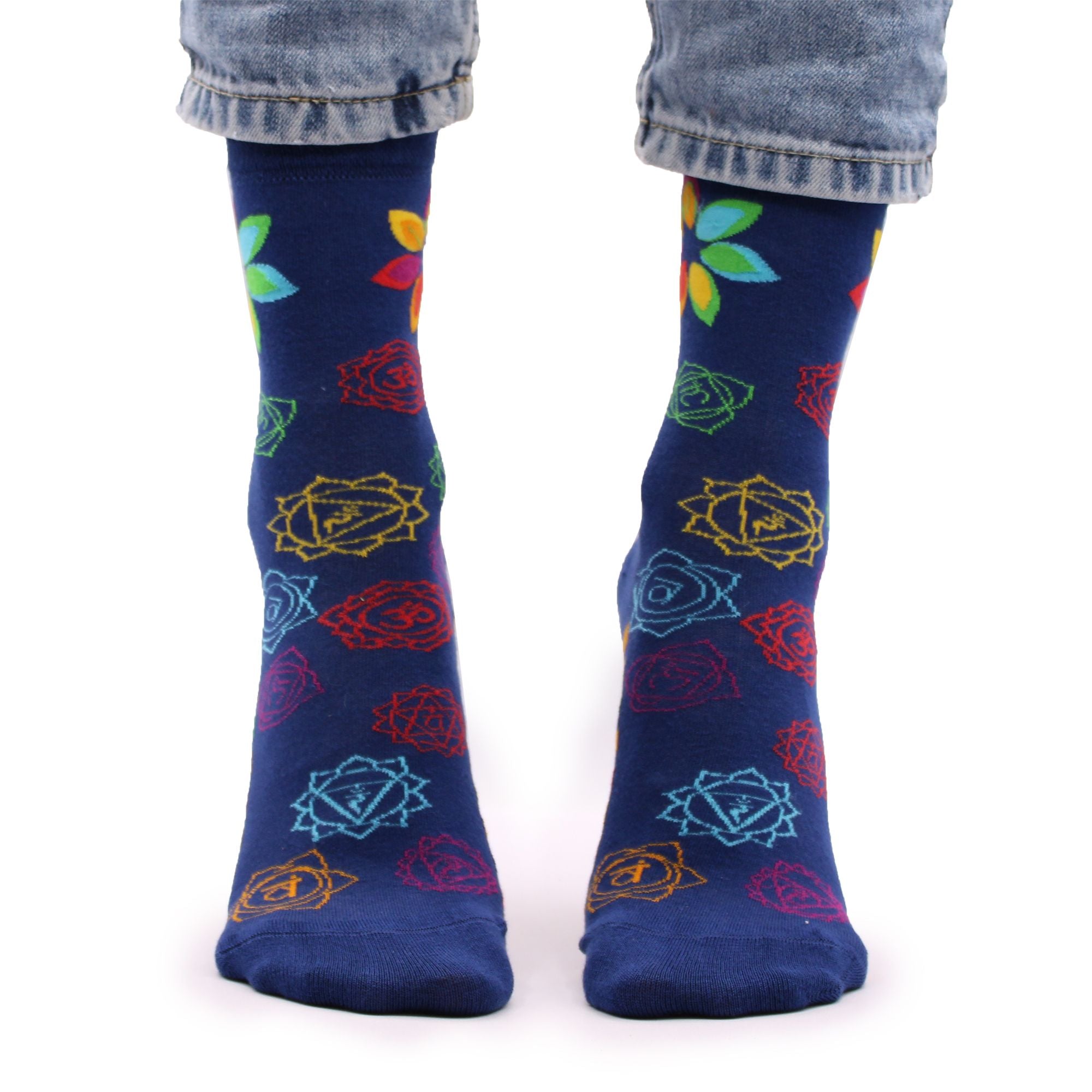Meias de bambu Hop Hare (P/M) - Chakra Arco-Íris