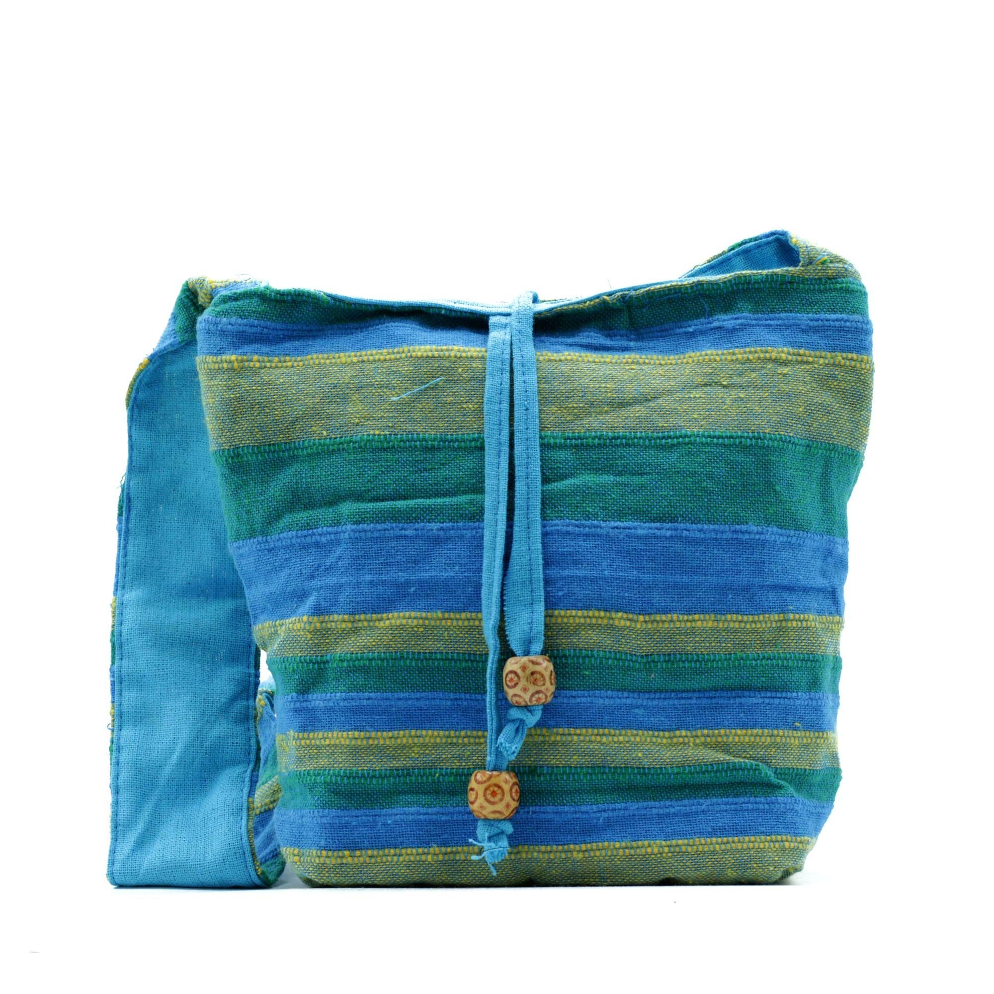 Bolso bandolera Nepal -Prados de primavera Verde y Azul
