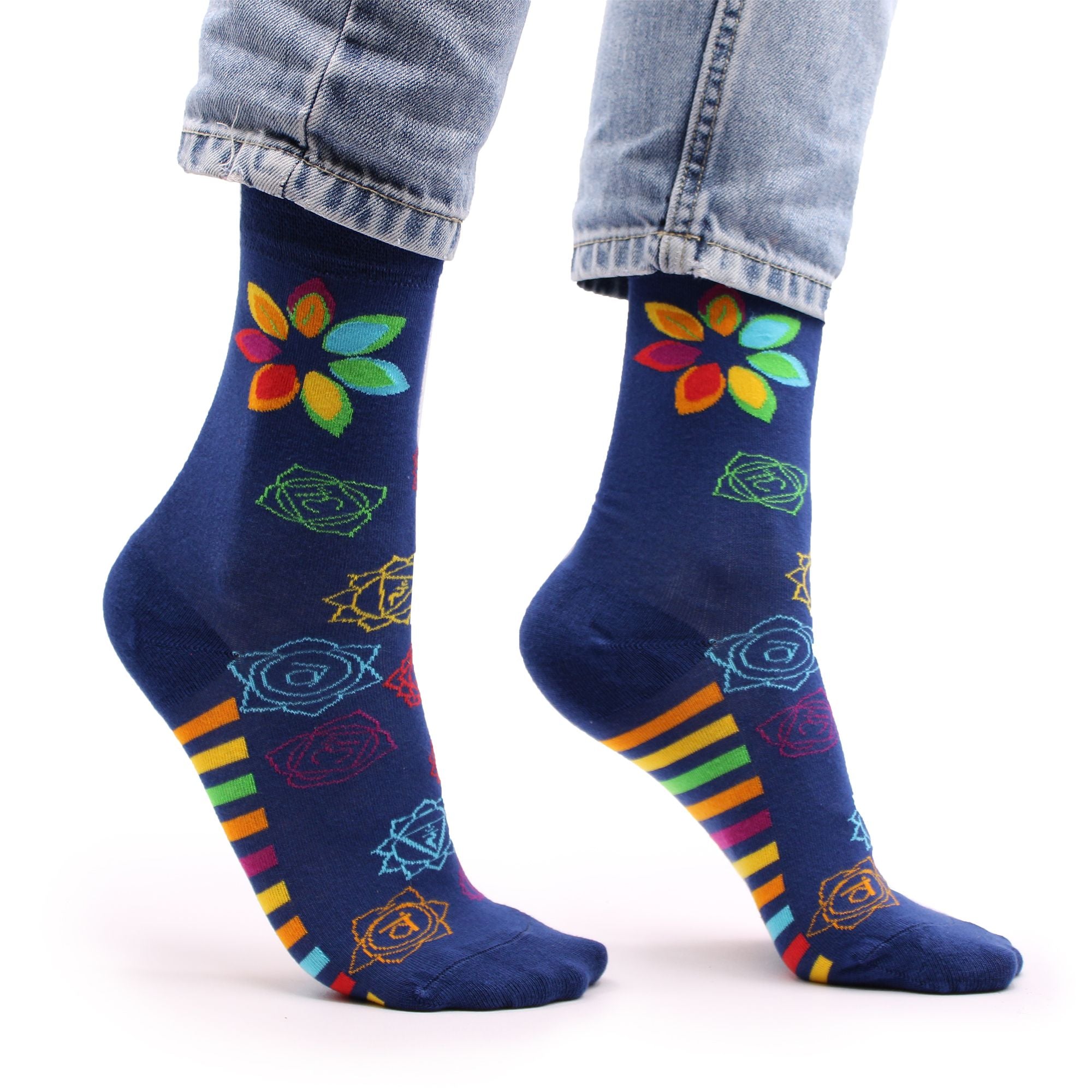 Meias de bambu Hop Hare (P/M) - Chakra Arco-Íris