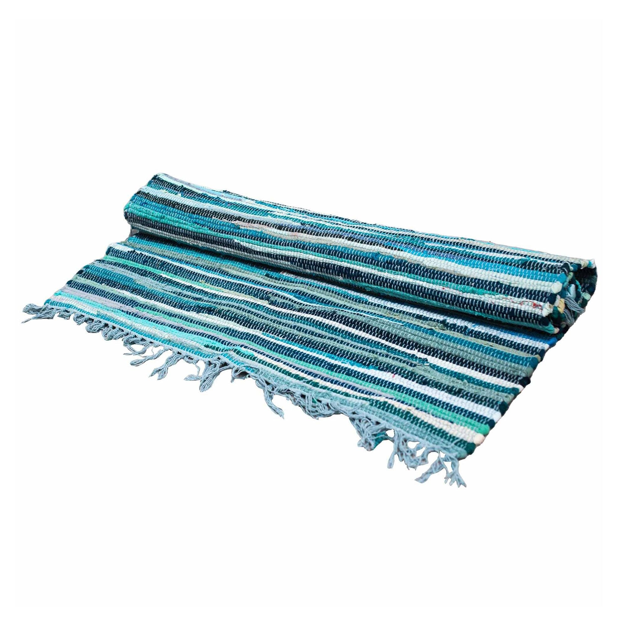 Tapete grande de retalhos - 150x90 cm - qualidade premium - Azul Água