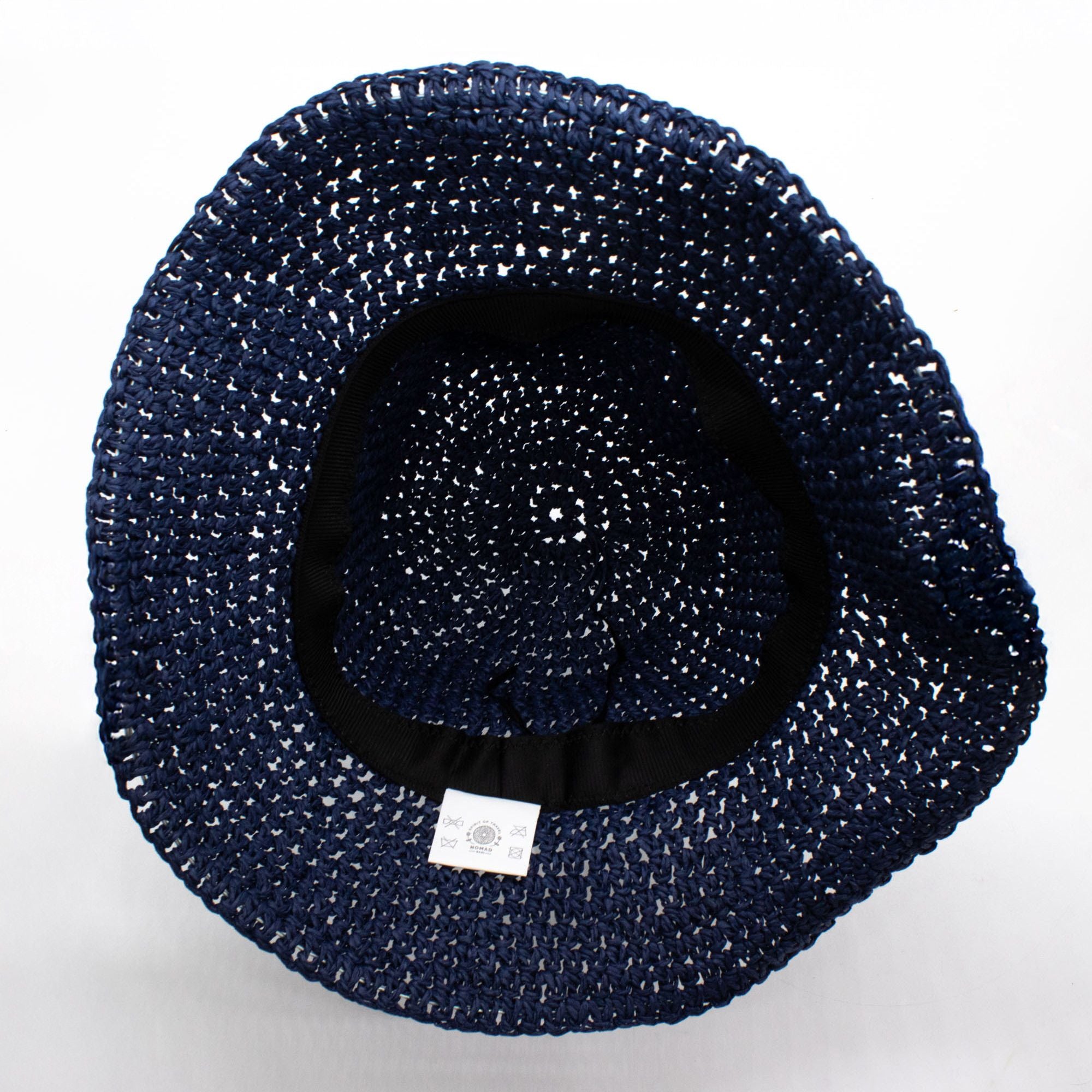 Chapéu de sol de palha Nomad Sari com aba macia - Azul-marinho