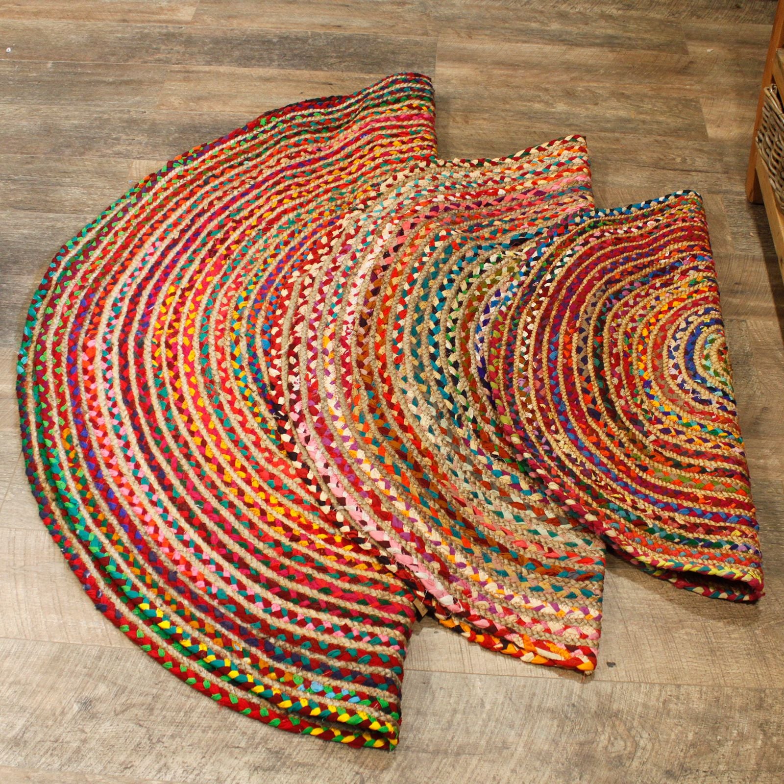Alfombra Redonda de Yute y Algodón Reciclado - 120 cm