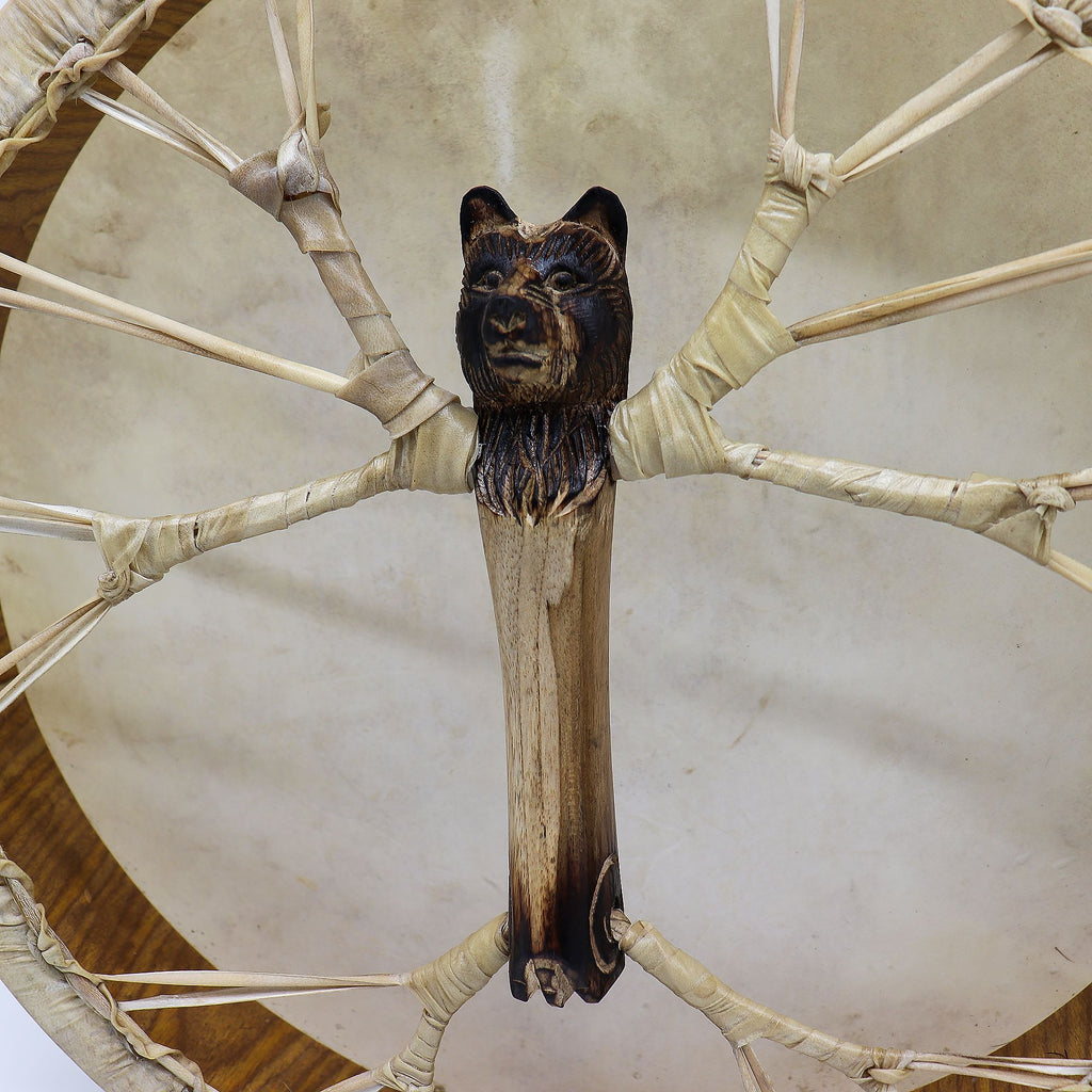 Espíritu del Oso - Tambor Chamán y Baqueta - Afinable - 40 cm