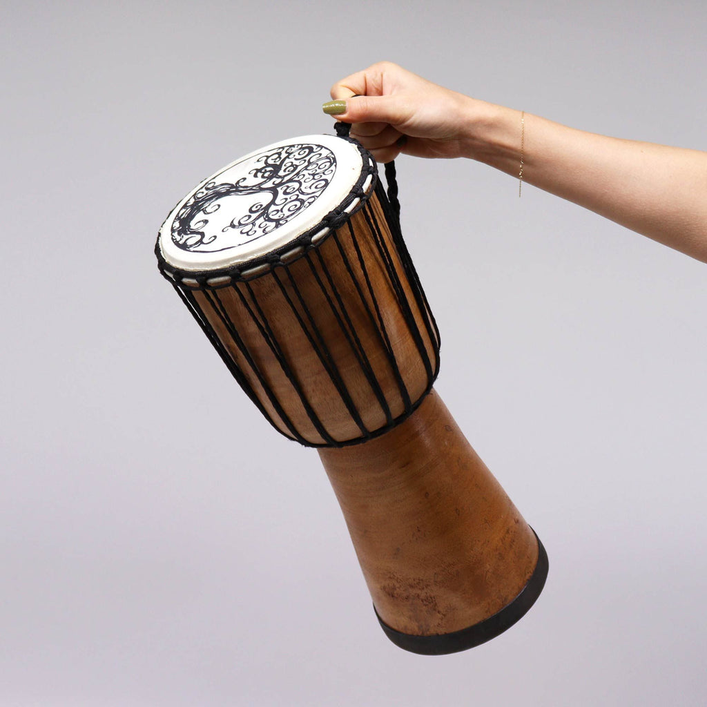 Tambor djembe hecho a mano con boca ancha - 40cm