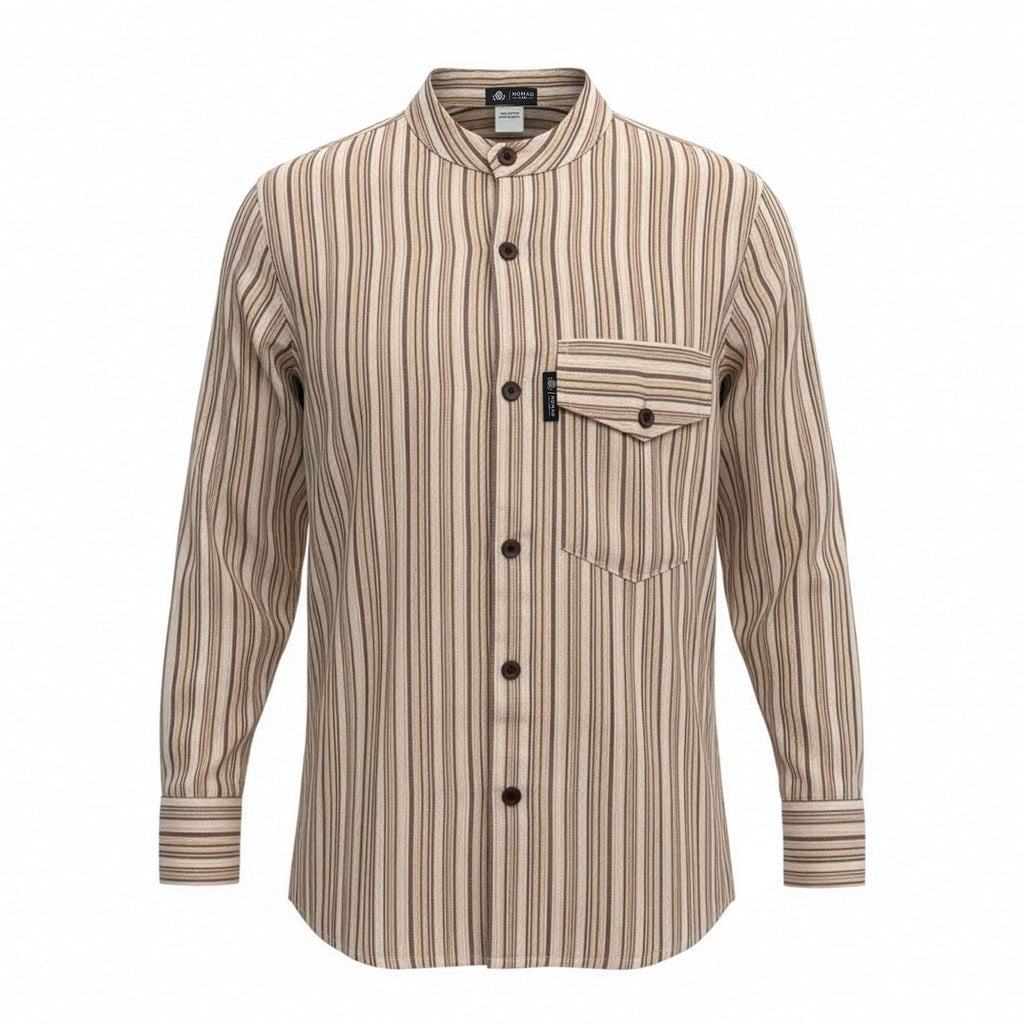 Camisa Nomad Sari Grandad - Castanho Bege - Tamanho Grande