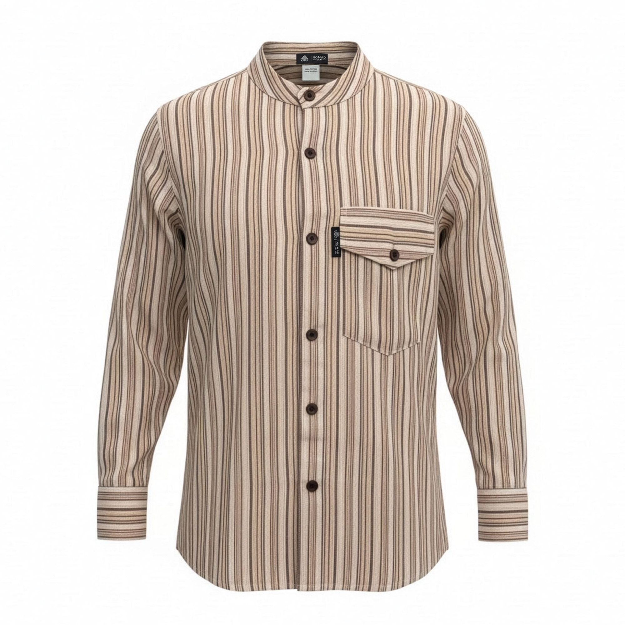 Camisa Nomad Sari Grandad - Castanho Bege - Tamanho Grande