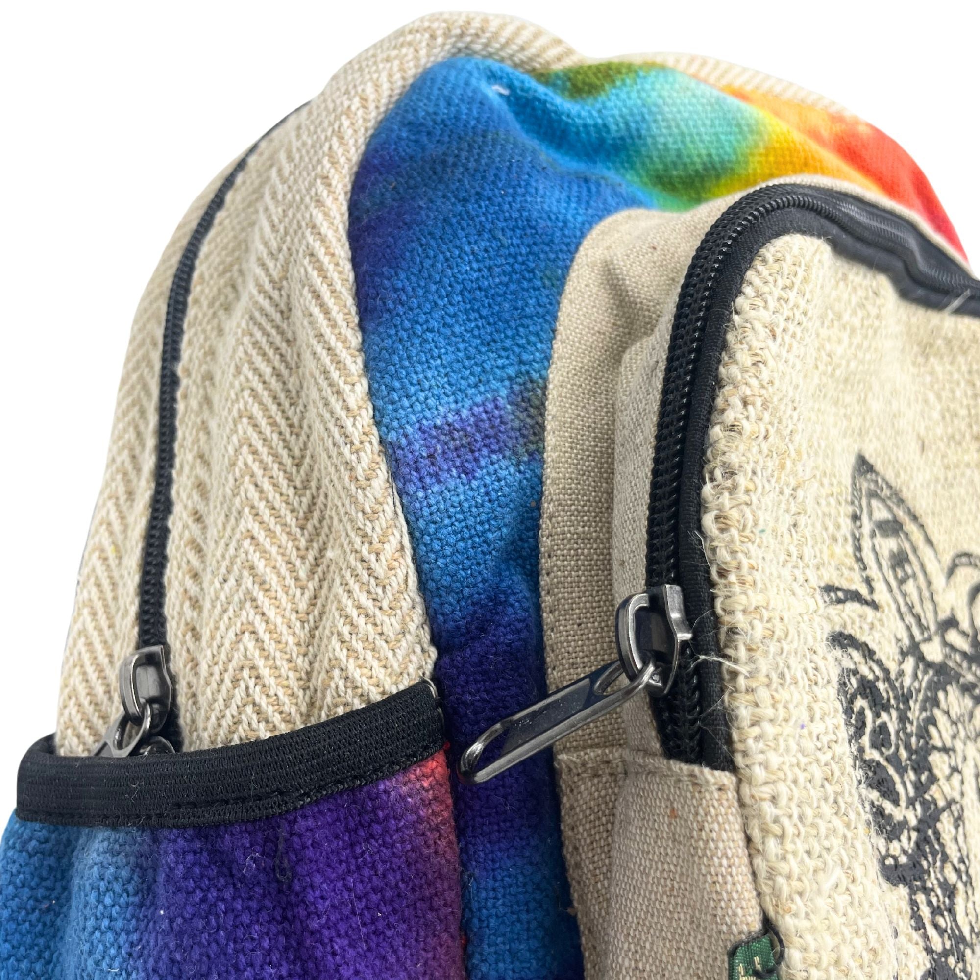 Mochila mediana de cáñamo Tiedye - 7 chakras