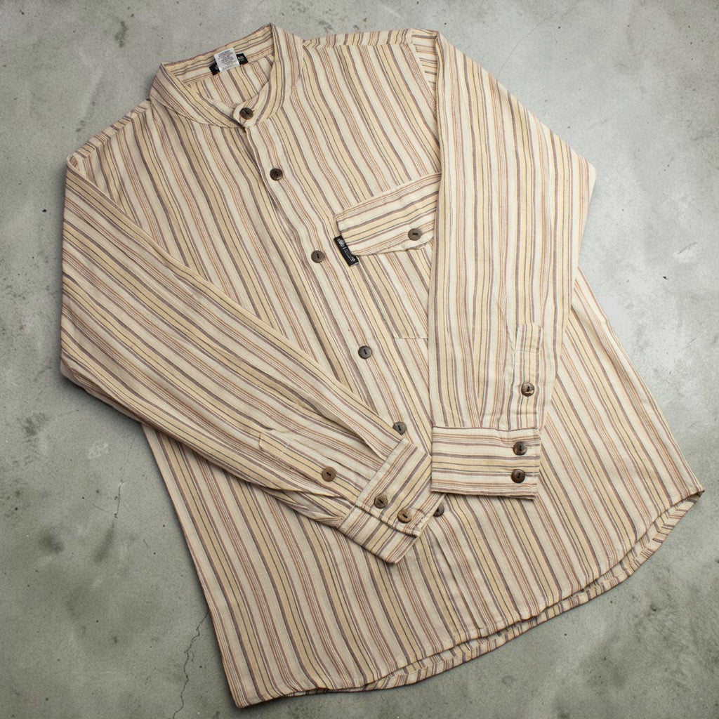 Camisa Nomad Sari Grandad - Castanho Bege - Tamanho Grande