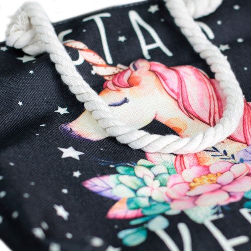 Shopper mit Kordelgriff – Einhorn