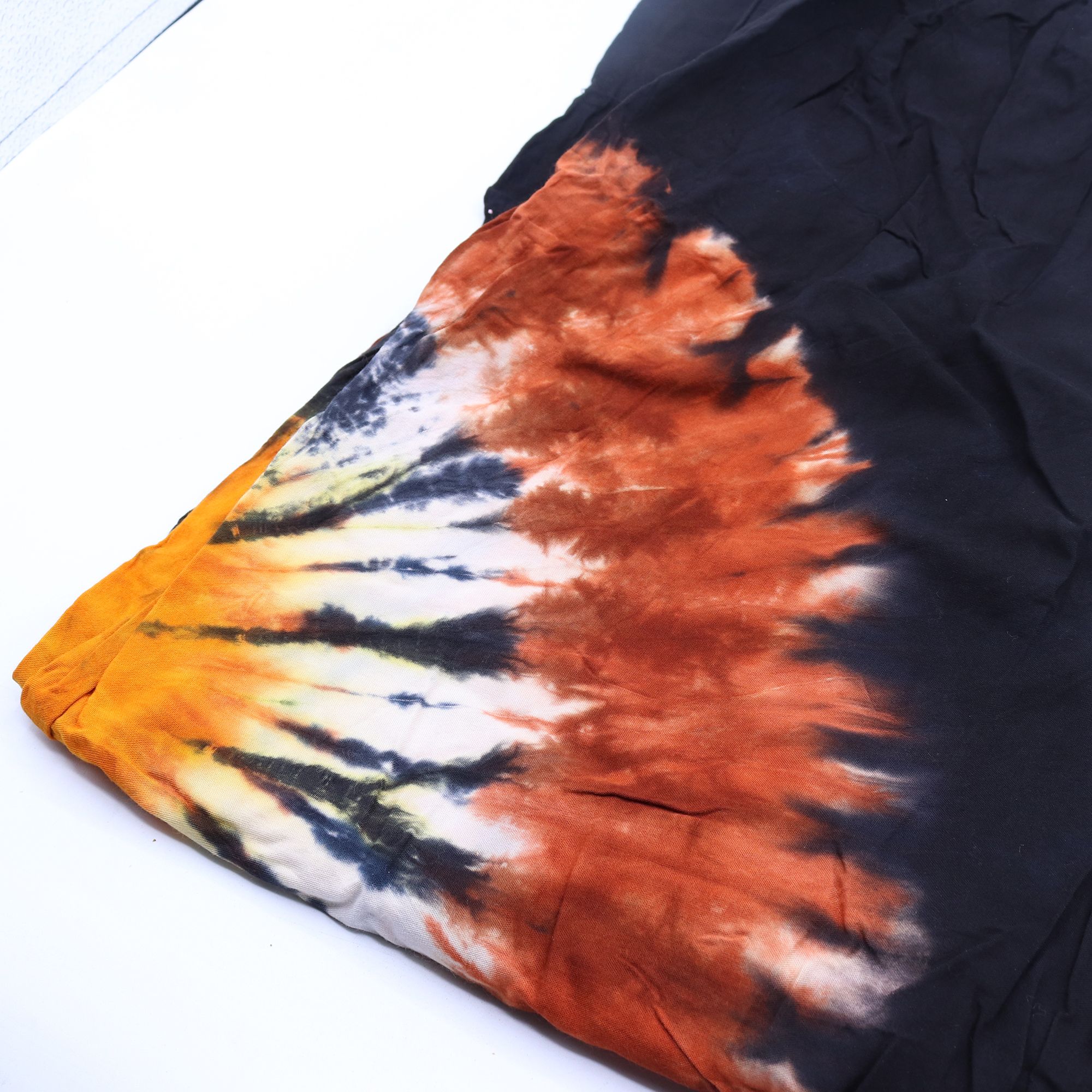 Pantalones de estilo japonés para estar en casa - negro chocolate y naranja - M
