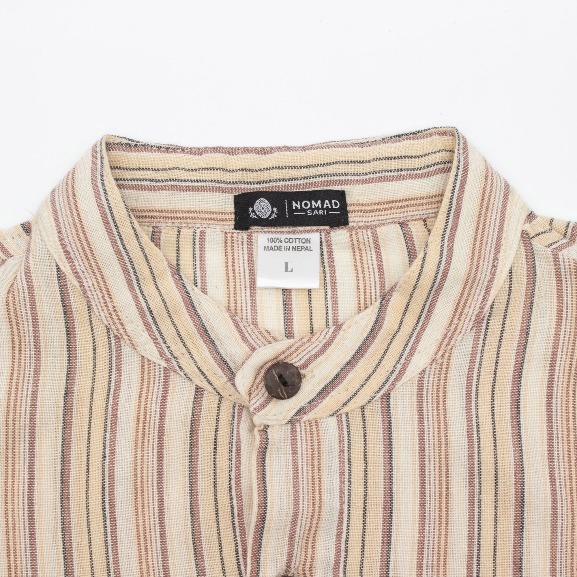 Camisa Nomad Sari Grandad - Castanho Bege - Tamanho Grande