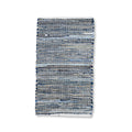 Alfombra pequeña de yute de algodón reciclado - 50x90cm - Azul