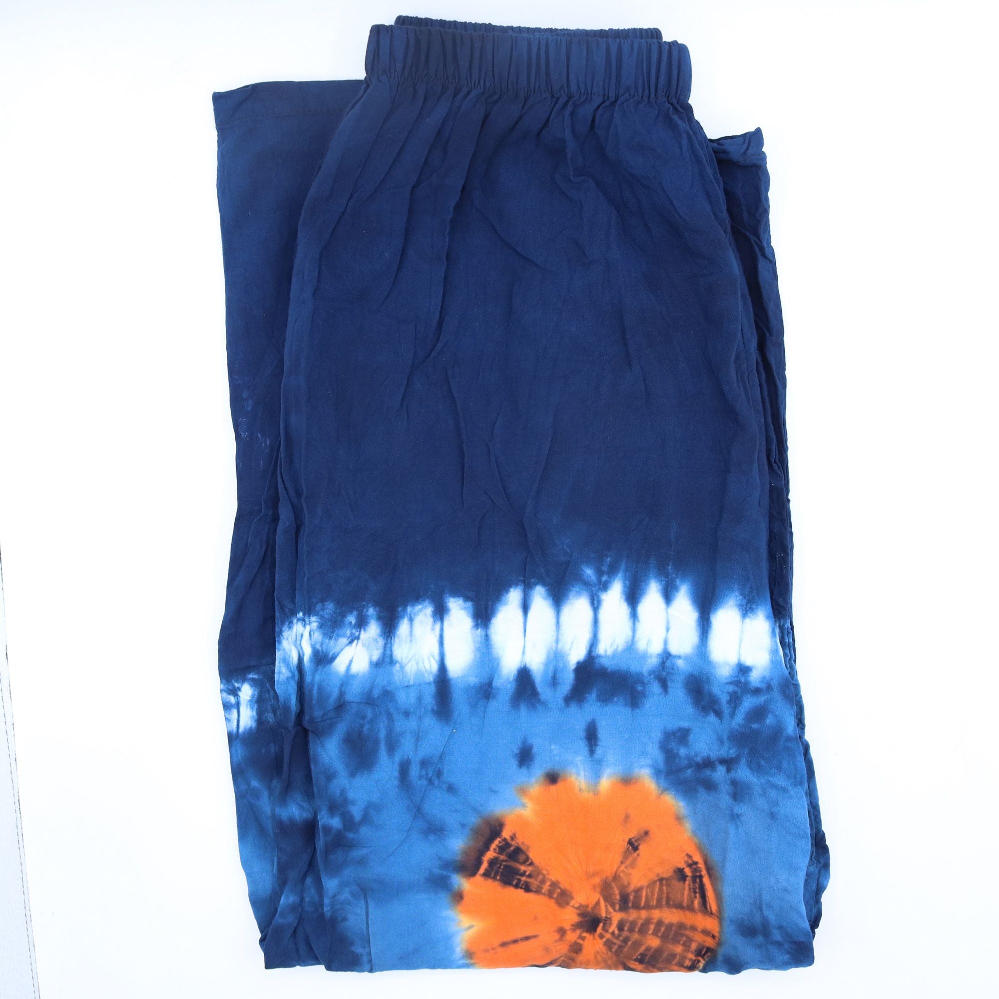 Pantalones de descanso de estilo japonés - turquesa y naranja -L