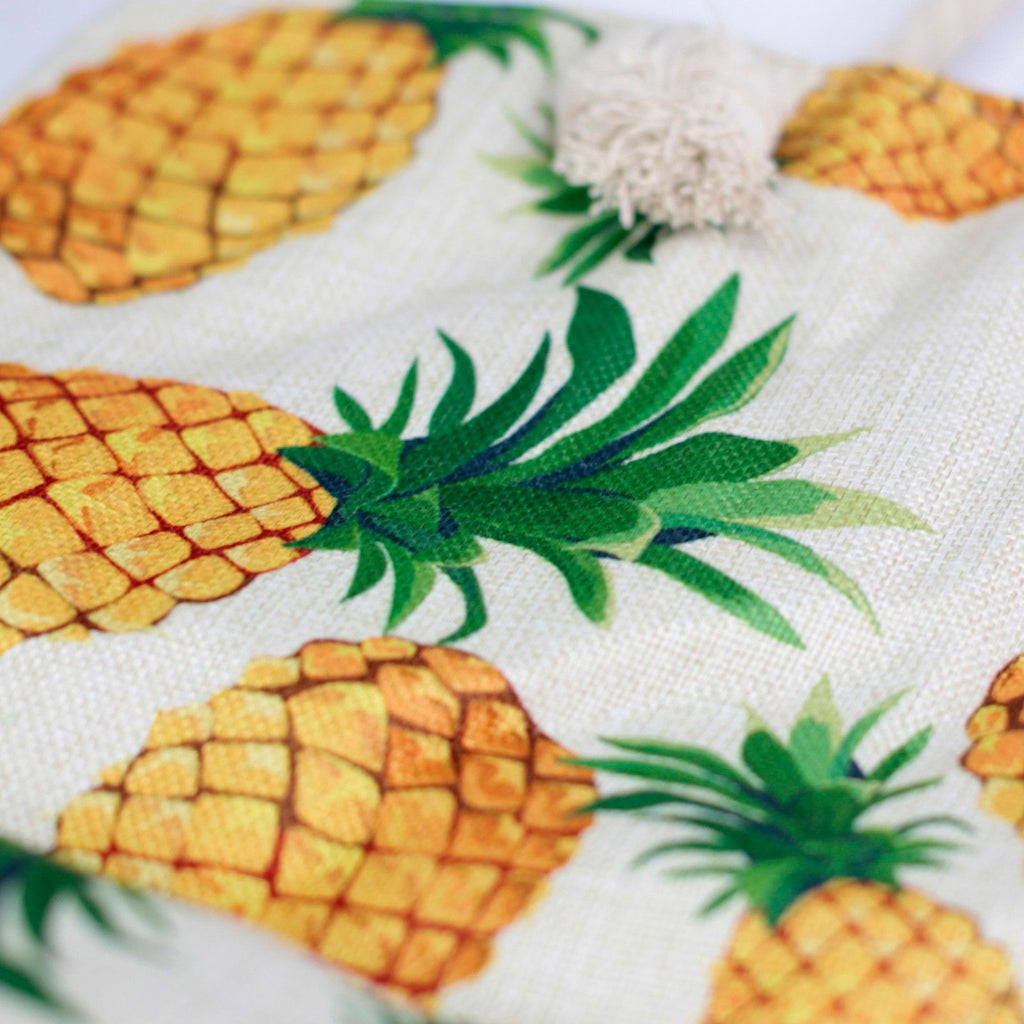 Mala de compras com alça de corda - ananases tropicais
