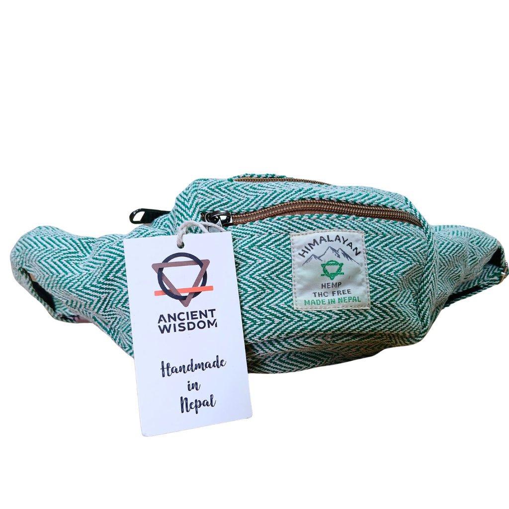 Bolso Riñonera de Estilo Cáñamo y Algodón - Salvia