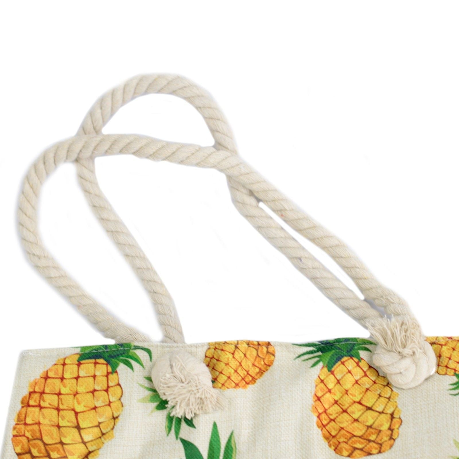 Mala de compras com alça de corda - ananases tropicais