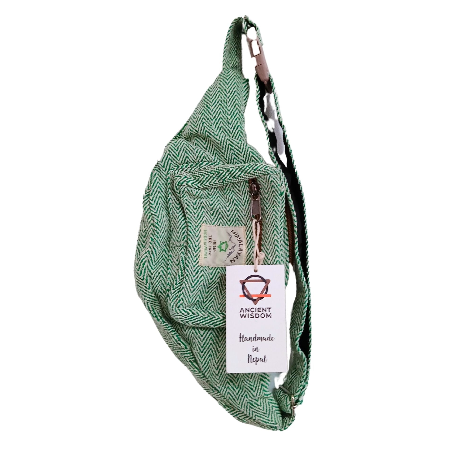 Bolso Riñonera de Estilo Cáñamo y Algodón - Salvia