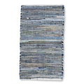 Mittelgroßer Teppich aus Recycling-Jute und Baumwolle - 90x150cm - Blau