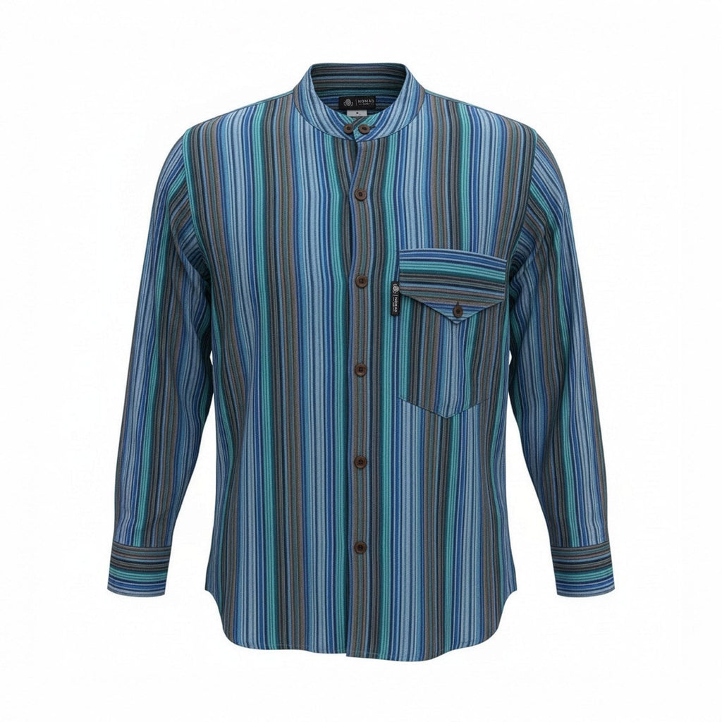 Camisa Nomad Sari Grandad - Turquesa - Mediana