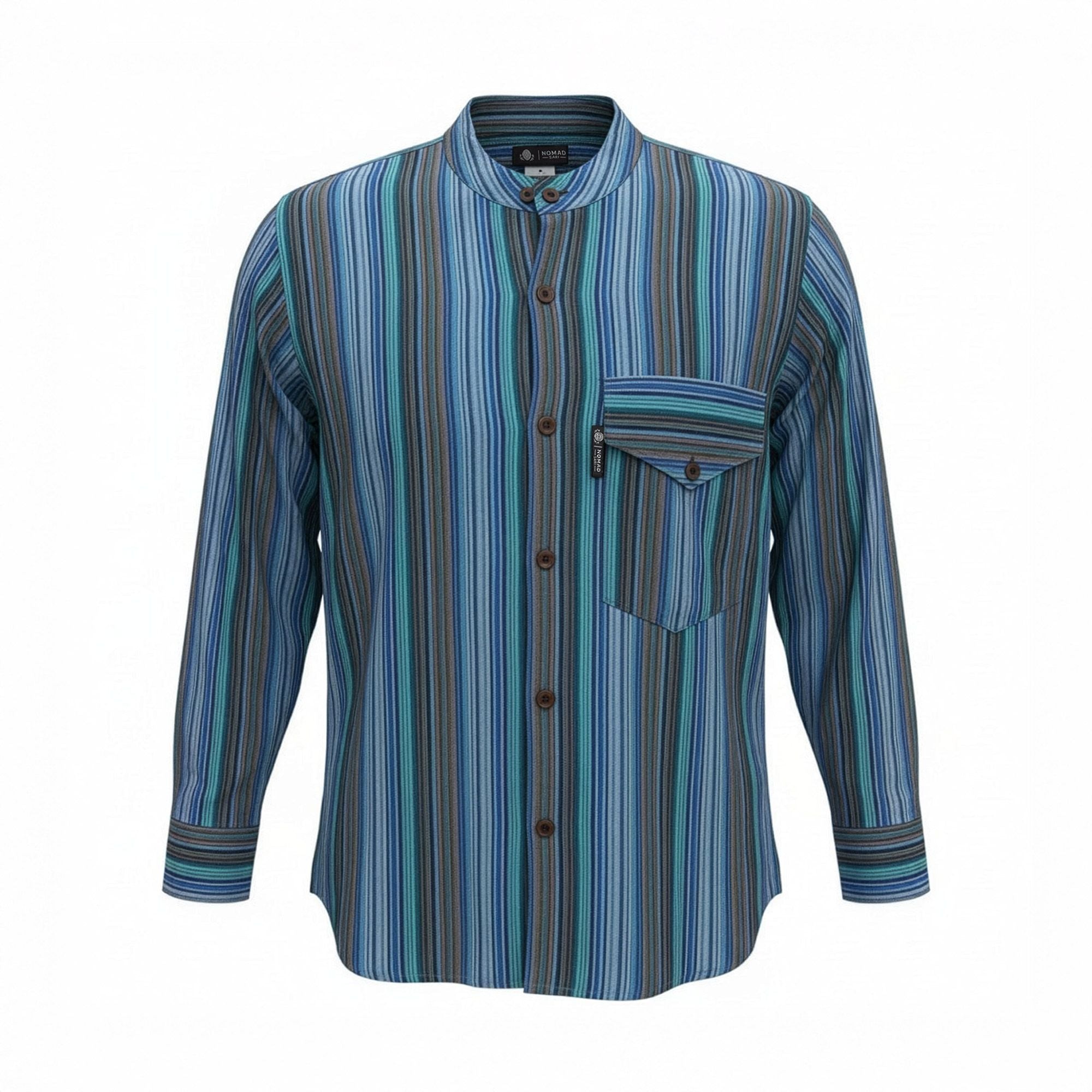 Camisa Nomad Sari Grandad - Turquesa - Mediana
