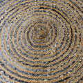 Runder Teppich aus Jute und recyceltem Denim – 90 cm