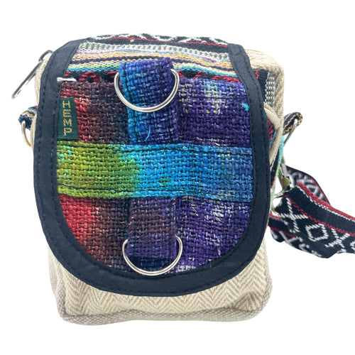 Bolso bandolera de cáñamo teñido