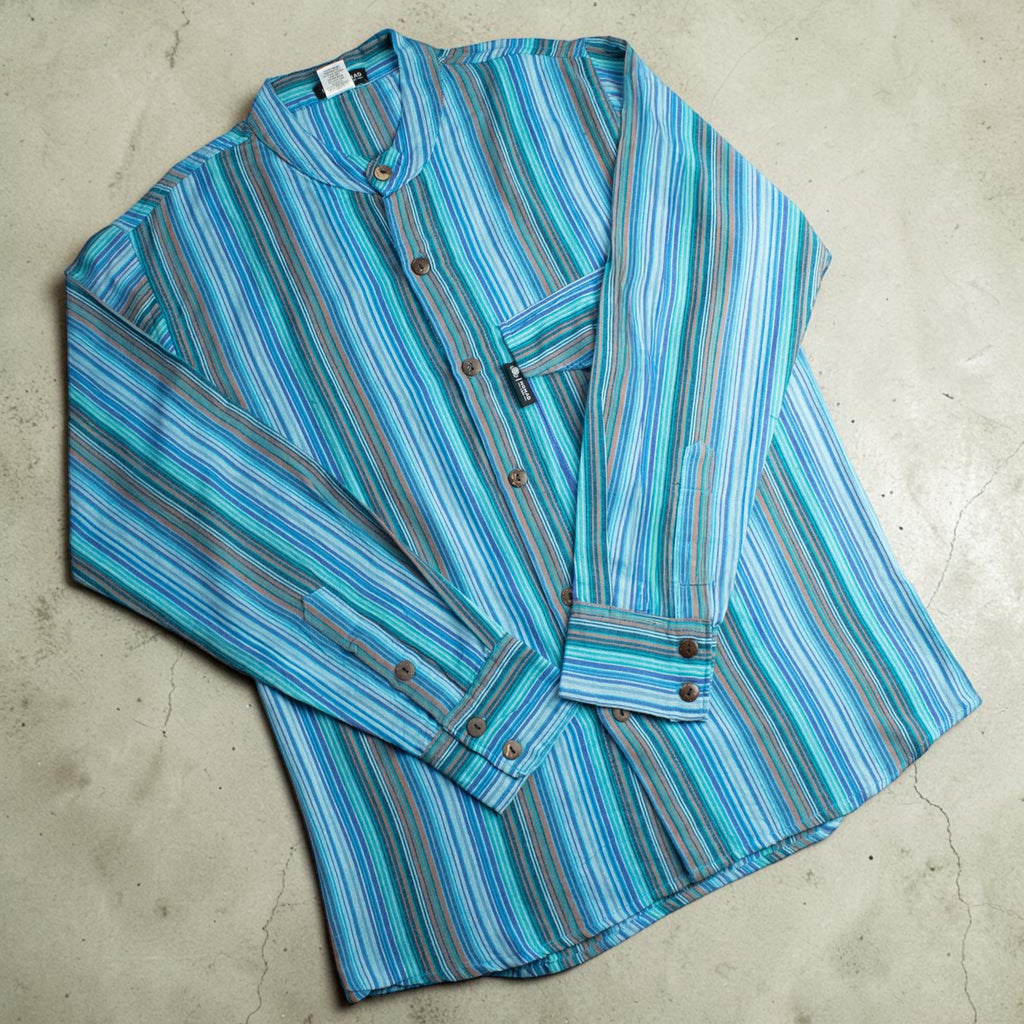 Camisa Nomad Sari Grandad - Turquesa - Mediana