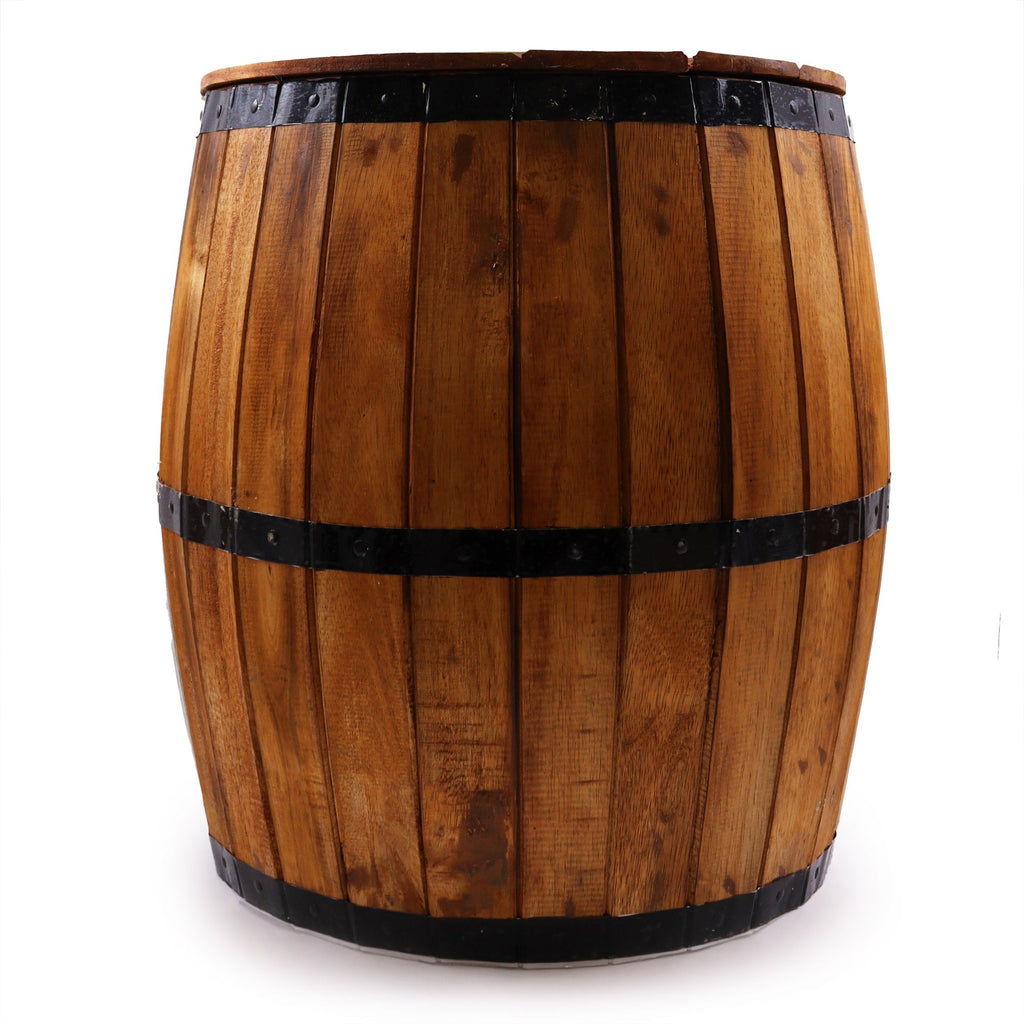 Mesa de barril de cerveza y soporte para parasol – Madera natural 60 x 48,5 cm