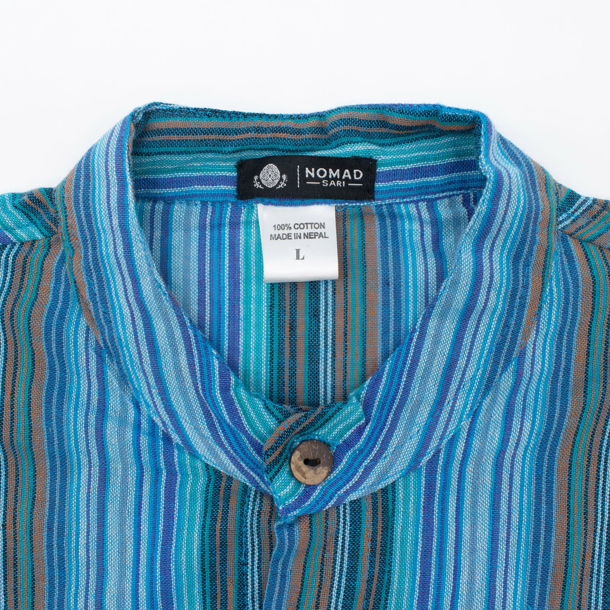 Camisa Nomad Sari Grandad - Turquesa - Mediana