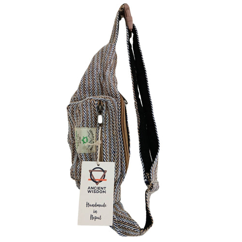 Gürteltasche im Hanf-Baumwoll-Stil – Blau